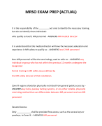 MRSO EXAM PREP (ACTUAL) 2024 QUESTIONS AND ANSWERS