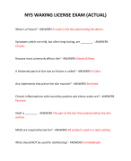 NYS WAXING LICENSE EXAM (ACTUAL)  2024 QUESTIONS AND ANSWERS