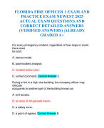 FLORIDA FIRE OFFICER 1 EXAM AND PRACTICE EXAM NEWEST 2025 ACTUAL EXAM QUESTIONS AND CORRECT DETAILED ANSWERS (VERIFIED ANSWERS) |ALREADY GRADED A+