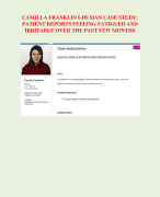 CAMILLA FRANKLIN I-HUMAN CASE STUDY:  PATIENT REPORTS FEELING FATIGUED AND  IRRITABLE OVER THE PAST FEW MONTHS