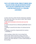 NGN ATI MED SURG PROCTORED 2024  EXAM OVER 150 QUESTIONS WITH  DETAILED VERIFIED SOLUTIONS  AND RATIONALES /A+ GRADE  ASSURED