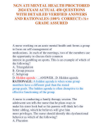 NGN ATI MENTAL HEALTH PROCTORED  2024 EXAM ACTUAL 450 QUESTIONS  WITH DETAILED VERIFIED ANSWERS  AND RATIONALES (100% CORRECT) /A+  GRADE ASSURED