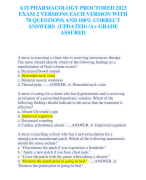 ATI PHARMACOLOGY PROCTORED 2023  EXAM 2 VERSIONS EACH VERSION WITH  70 QUESTIONS AND 100% CORRECT  ANSWERS (UPDATED) /A+ GRADE  ASSURED