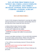 NGN ATI PEDS PROCTORED EXAM  NEWEST 2024 FORM A AND B COMPLETE  250 QUESTIONS AND CORRECT  DETAILED ANSWERS WITH RATIONALES  (VERIFIED ANSWERS) |ALREADY  GRADED A+