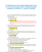 ATI PHARMACOLOGY PROCTORED 2024 EXAM  ACTUAL EXAM QUESTIONS WITH DETAILED  VERIFIED ANSWERS /A+ GRADE ASSURED