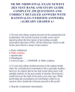 NR 509 /NR509 FINAL EXAM NEWEST  2024 TEST BANK AND STUDY GUIDE  COMPLETE 250 QUESTIONS AND  CORRECT DETAILED ASNWERS WITH  RATIONALES (VERIFIED ANSWERS)  |ALREADY GRADED A+