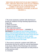 MED SURG RN HESI EXIT EXAM 2024 VERSION 1  AND 2 /HESI RN MED SURG EXIT EXAM VERSION  1 AND 2 COMPLETE ALL 55 QUESTIONS AND  CORRECT DETAILED ANSWERS WITH  RATIONALES (VERIFIED ANSWERS) |ALREADY  GRADED A+