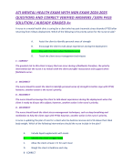 ATI MENTAL HEALTH EXAM WITH NGN EXAM 2024-2025 QUESTIONS AND CORRECT VERIFIED ANSWERS /100% PASS SOLUTION / ALREADY GRADED A+