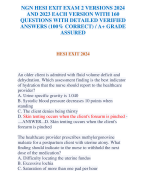 NGN HESI EXIT EXAM 2 VERSIONS 2024  AND 2023 EACH VERSION WITH 160  QUESTIONS WITH DETAILED VERIFIED  ANSWERS (100% CORRECT) / A+ GRADE  ASSURED