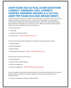 AANP EXAM 2024 ACTUAL EXAM QUESTIONS  CORRECT ANSWERS (100% CORRECT  VERIFIED ANSWERS GRADED A+)/ AC