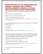 AANP EXAM 2024 ACTUAL EXAM QUESTIONS  CORRECT ANSWERS (100% CORRECT  VERIFIED ANSWERS GRADED A+)/ ACTUAL  ANNP FNP EXAM 2024-2025 (BRAND NEW!!) Which of the following microorganisms are most frequently associated with acute bacterial rhinosinusitis