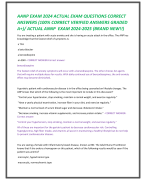 AANP EXAM 2024 ACTUAL EXAM QUESTIONS CORRECT  ANSWERS (100% CORRECT VERIFIED ANSWERS GRADED  A+)/ ACTUAL ANNP EXAM 2024-2025 (BRAND NEW!!) You are treating a patient with acute anxiety and she is having an acute attack in the office. The ANP has  knowledge that the fastest relief of symptoms is: