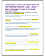 ANCC FNP 2024 ACTUAL EXAM VERSION 2 WITH 200  REAL EXAM QUESTIONS AND CORRECT ANSWERS  (100% CORRECT