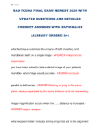 RAD TCDHA FINAL EXAM NEWEST 2024 WITH  UPDATED QUESTIONS AND DETAILED  CORRECT ANSWERS WITH RATIONALES (ALREADY GRADED A+)