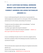 RN ATI CAPSTONE MATERNAL NEWBORN NEWEST 2024 QUESTIONS AND DETAILED CORRECT ANSWERS INCLUDING RATIONALES (GRADED A+)