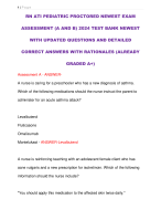 RN ATI PEDIATRIC PROCTORED NEWEST EXAM  ASSESSMENT (A AND B) 2024 TEST BANK NEWEST WITH UPDATED QUESTIONS AND DETAILED  CORRECT ANSWERS WITH RATIONALES (ALREADY  GRADED A+)