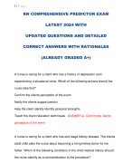 RN COMPREHENSIVE PREDICTOR EXAM  LATEST 2024 WITH UPDATED QUESTIONS AND DETAILED  CORRECT ANSWERS WITH RATIONALES  (ALREADY GRADED A+)