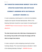 RN TARGETED ENDOCRINE NEWEST 2024 WITH  UPDATED QUESTIONS AND DETAILED  CORRECT ANSWERS WITH RATIONALES (ALREADY GRADED A+)