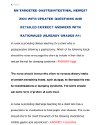 RN TARGETED GASTROINTESTINAL NEWEST  2024 WITH UPDATED QUESTIONS AND  DETAILED CORRECT ANSWERS WITH  RATIONALES (ALREADY GRADED A+)