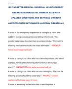 RN TARGETED MEDICAL SURGICAL NEUROSENSORY  AND MUSCULOSKELETAL NEWEST 2024 WITH  UPDATED QUESTIONS AND DETAILED CORRECT  ANSWERS WITH RATIONALES (ALREADY GRADED A+)