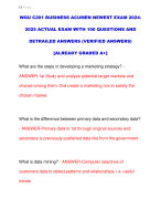 WGU C201 BUSINESS ACUMEN NEWEST EXAM 2024- 2025 ACTUAL EXAM WITH 100 QUESTIONS AND  DETRAILED ANSWERS (VERIFIED ANSWERS)  [ALREADY GRADED A+]