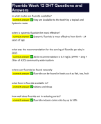 Fluoride Week 12 DHT Questions and Answers 