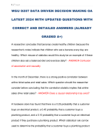 WGU D207 DATA DRIVEN DECISION MAKING OA  LATEST 2024 WITH UPDATED QUESTIONS WITH  CORRECT AND DETAILED ANSWERS (ALREADY  GRADED A+)