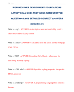 WGU D276 WEB DEVEOPMENT FOUNDATIONS LATEST EXAM 2024 TEST BANK WITH UPDATED  QUESTIONS AND DETAILED CORRECT ANSWERS  (GRADED A+)