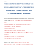 WISCONSIN PESTICIDE APPLICATORTURF AND  LANDSCAPE EXAM WITH UPDATED QUESTIONS  AND DETAILED CORRECT ANSWERS WITH  RATIONALES (ALREADY GRADED A+) 