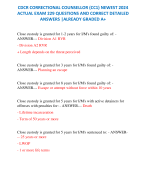 CDCR CORRECTIONAL COUNSELLOR (CC1) NEWEST 2024 ACTUAL EXAM 229 QUESTIONS AND CORRECT DETAILED ANSWERS |ALREADY GRADED A+