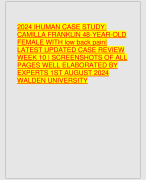 2024 IHUMAN CASE STUDY:  CAMILLA FRANKLIN 48-YEAR-OLD  FEMALE WITH low back pain|  LATEST UPDATED CASE REVIEW  WEEK 10 | SCREENSHOTS OF ALL  PAGES WELL ELABORATED BY  EXPERTS 1ST AUGUST 2024  WALDEN UNIVERSITY