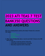 2023 ATI TEAS 7 TEST  BANK350 QUESTIONS AND ANSWERS 