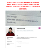 COMPREHESIVE CAMILLA FRANKLIN I HUMAN CASE 48 Y/RS OLD REASON FOR ENCOUNTER FATIGUE AND IRRITABILITY LATEST CASE REVIEW 2024-2025.