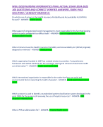 WGU D220 NURSING INFORMATICS FINAL ACTUAL EXAM 2024-2025 160 QUESTIONS AND CORRECT VERIFIED ANSWERS /100% PASS SOLUTION / ALREADY GRADED A+