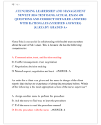 ATI NURSING LEADERSHIP AND MANAGEMENT  NEWEST 2024 TEST BANK ACTUAL EXAM 450  QUESTIONS AND CORRECT DETAILED ANSWERS  WITH RATIONALES (VERIFIED ANSWERS)  |ALREADY GRADED A+