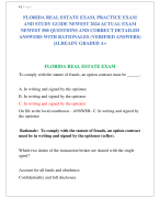 FLORIDA REAL ESTATE EXAM, PRACTICE EXAM  AND STUDY GUIDE NEWEST 2024 ACTUAL EXAM  NEWEST 500 QUESTIONS AND CORRECT DETAILED  ANSWERS WITH RATIONALES (VERIFIED ANSWERS) |ALREADY GRADED A+