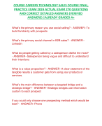 COURSE CAREERS TECHNOLOGY SALES COURSE FINAL, PRACTICE EXAM 2024 ACTUAL EXAM 270 QUESTIONS AND CORRECT DETAILED ANSWERS (VERIFIED ANSWERS) |ALREADY GRADED A+