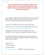 ATI RN COMMUNITY HEALTH PROCTORED EXAM  NEWEST 2024 ACTUAL EXAM 100 QUESTIONS AND  CORRECT DETAILED ANSWERS (VERIFIED ANSWERS) |ALREADY GRADED A+