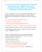 NCLEX NGN NEWEST 2023-2024 TEST BANK 600  QUESTIONS AND CORRECT DETAILED  ANSWERS WITH RATIONALES (VERIFIED  ANSWERS) |ALREADY GRADED A+