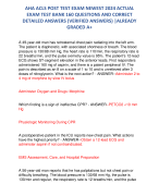 AHA ACLS POST TEST EXAM NEWEST 2024 ACTUAL EXAM TEST BANK 160 QUESTIONS AND CORRECT DETAILED ANSWERS (VERIFIED ANSWERS) |ALREADY GRADED A+