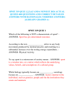 SPMT 319 QUIZ 1,2,3,4,5 AND 6 NEWEST 2024 ACTUAL  QUIZES 400 QUESTIONS AND CORRECT DETAILED  ANSWERS WITH RATIONALES (VERIFIED ANSWERS)  |ALREADY GRADED A+