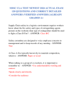 MSSC CLA TEST NEWEST 2024 ACTUAL EXAM  120 QUESTIONS AND CORRECT DETAILED  ANSWERS (VERIFIED ANSWERS) |ALREADY  GRADED A+