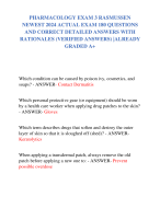 PHARMACOLOGY EXAM 3 RASMUSSEN  NEWEST 2024 ACTUAL EXAM 180 QUESTIONS  AND CORRECT DETAILED ANSWERS WITH  RATIONALES (VERIFIED ANSWERS) |ALREADY  GRADED A+