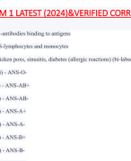 BIOD 151 ANATOMY AND PHYSIOLOGY 1 PORTAGE LEARNING ALL EXAMS pdf 100% COMPLETE GRADED A+  2023/2024