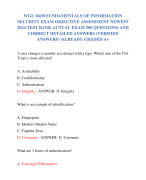 WGU D430 FUNDAMENTALS OF INFORMATION  SECURITY EXAM OBJECTIVE ASSESSMENT NEWEST  2024 TEST BANK ACTUAL EXAM 300 QUESTIONS AND  CORRECT DETAILED ANSWERS (VERIFIED  ANSWERS) |ALREADY GRADED A+