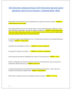 ACS BIOCHEMISTRY EXAM/ Advanced ACS Biochemistry Latest Questions with Correct Verified Answers 2024- 2025/ Rated A+