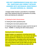 HESI EXIT COMPREHENSIVE EXAM 2023-2024 100+ QUESTIONS AND CORRECT DETAILED ANSWERS WITH RATIONALES (NIGHTINGALE COLLEGE NURSING) |A+ GRADED|
