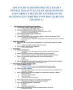 ADVANCED PATHOPHYSIOLOGY EXAM 4 NEWEST 2024 ACTUAL EXAM 100 QUESTIONS  AND CORRECT DETAILED ANSWERS WITH  RATIONALES (VERIFIED ANSWERS) |ALREADY  GRADED A+