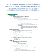 ADVANCED PATHOPHYSIOLOGY EXAM 3 NEWEST  2024 ACTUAL EXAM 120 QUESTIONS AND CORRECT  DETAILED ANSWERS WITH RATIONALES  (VERIFIED ANSWERS) |ALREADY GRADED A+