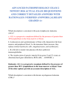 ADVANCED PATHOPHYSIOLOGY EXAM 2 NEWEST 2024 ACTUAL EXAM 200 QUESTIONS  AND CORRECT DETAILED ANSWERS WITH  RATIONALES (VERIFIED ANSWERS) |ALREADY  GRADED A+